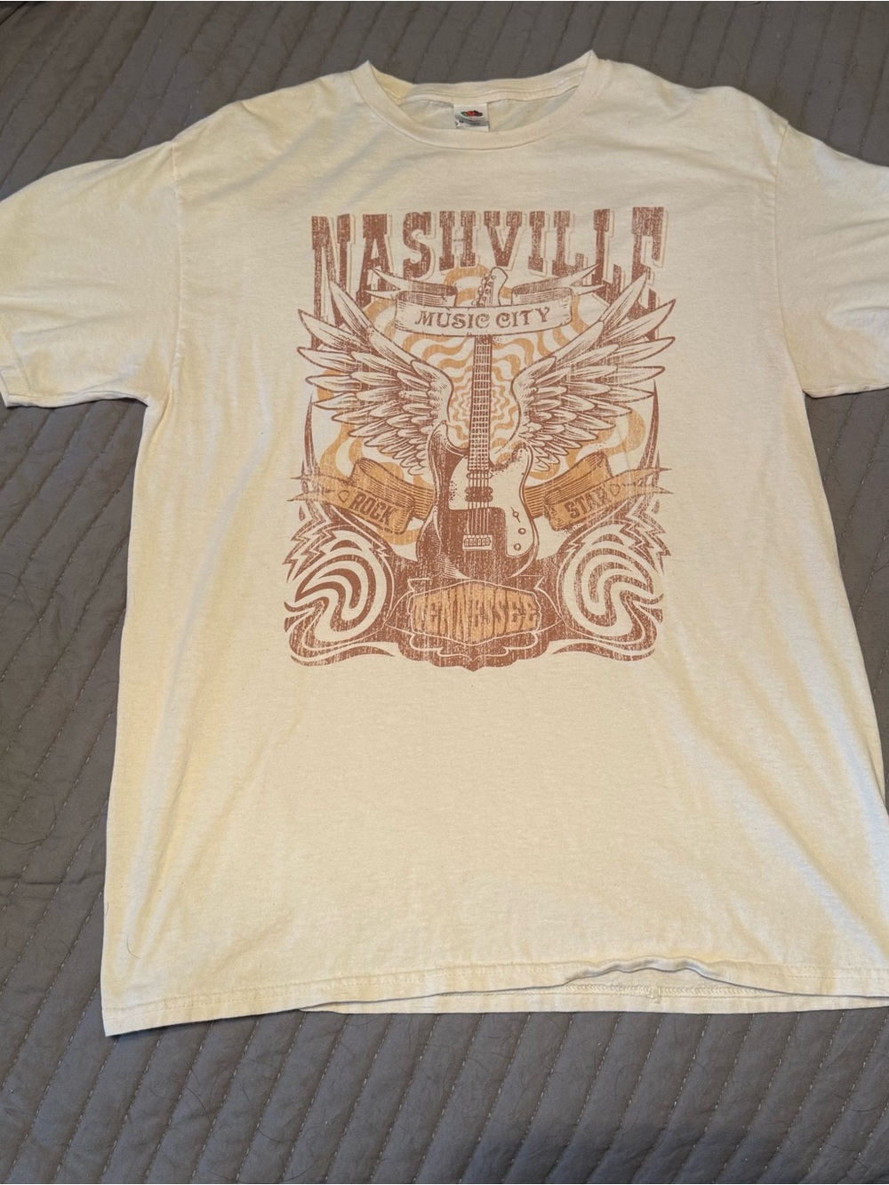 Fruit of the Loom Cream Nashville Graphic Tee